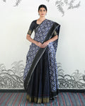 Black Handwoven Silk Double Ikat Lehenga