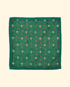 Green Handwoven Bandhani Silk Pocket Square