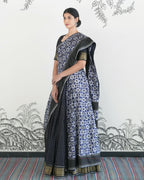 Black Handwoven Silk Double Ikat Lehenga
