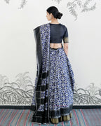 Black Handwoven Silk Double Ikat Lehenga