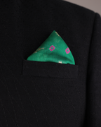 Green Handwoven Bandhani Silk Pocket Square