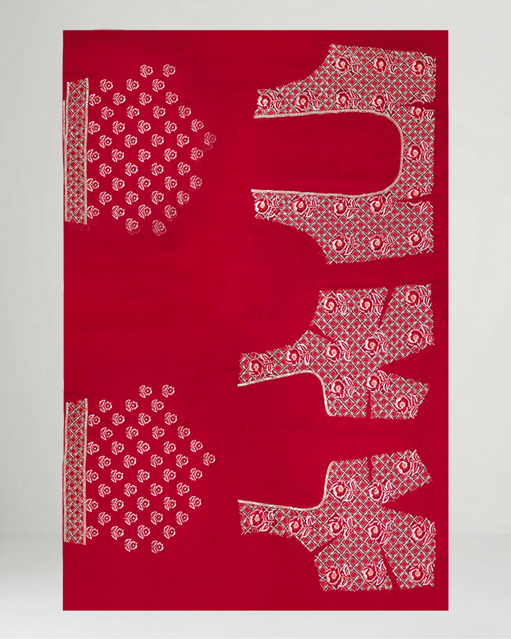 Red Raktambara Hand-Embroidered Lehenga Set