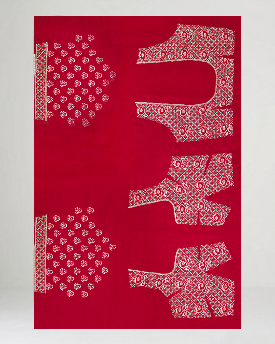 Red Raktambara Hand-Embroidered Lehenga Set