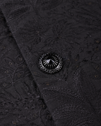 Black Handwoven Tussar Silk Embroidered Bandhgala