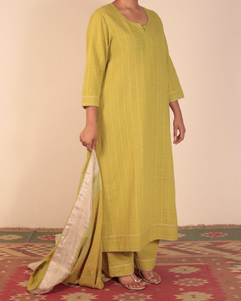 Green Jamdani Kurta Set