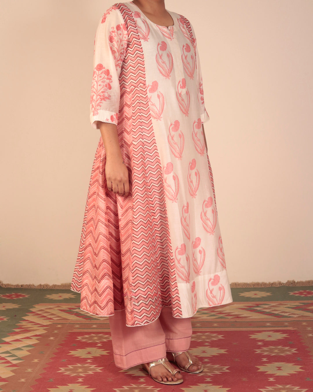 Off White Printed Kurta