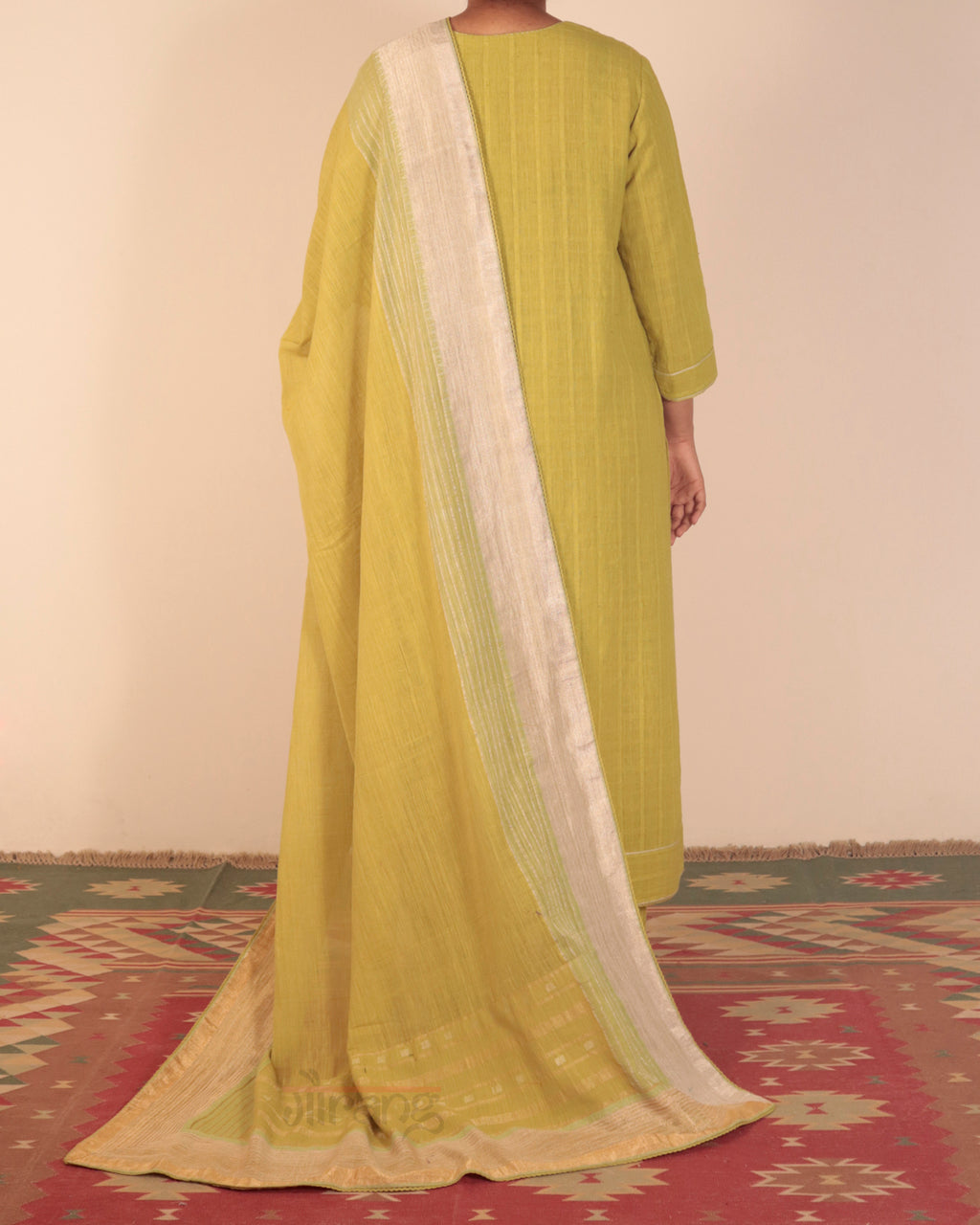 Green Jamdani Kurta Set