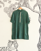 Dull Green Handwoven Khadi Short Kurta