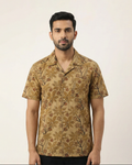 Beige Handwoven Kalamkari Khadi Shirt
