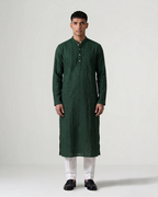 Green Hand Chikankari Embroidered Kurta