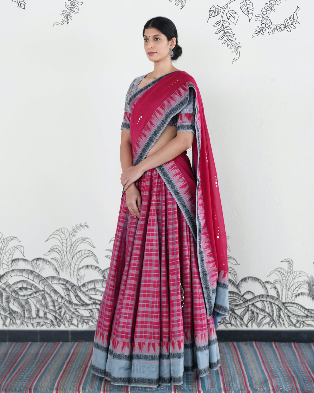 Red Handwoven Kanjeevaram Silk Lehenga