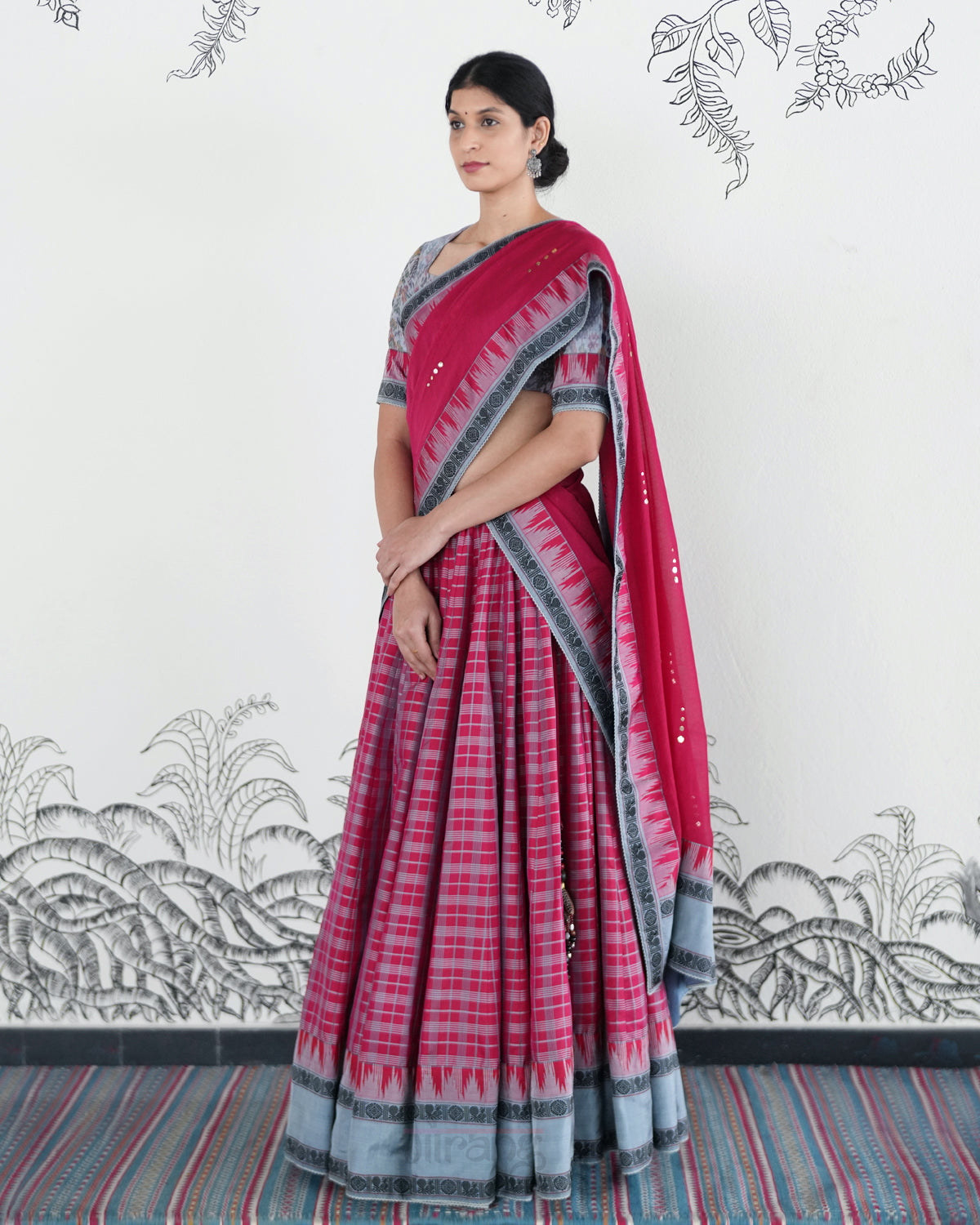 Red Handwoven Kanjeevaram Silk Lehenga