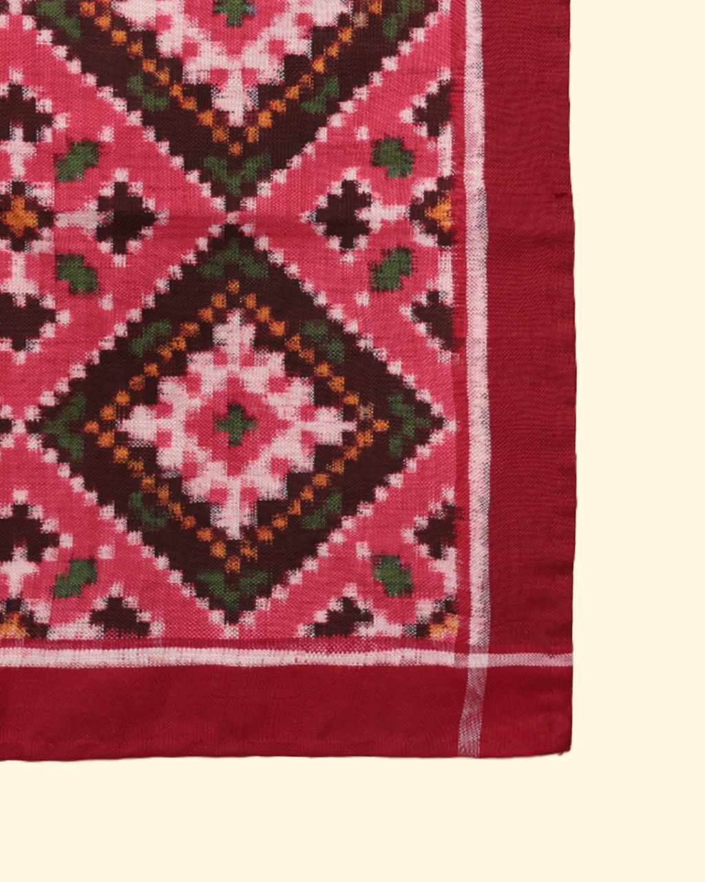 Red Handwoven Patan Patola Pocket Square