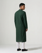 Green Hand Chikankari Embroidered Kurta