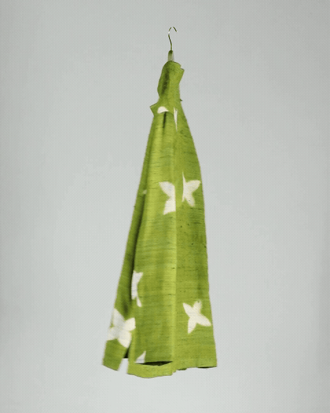Green Handwoven Muga Silk Short Kurta