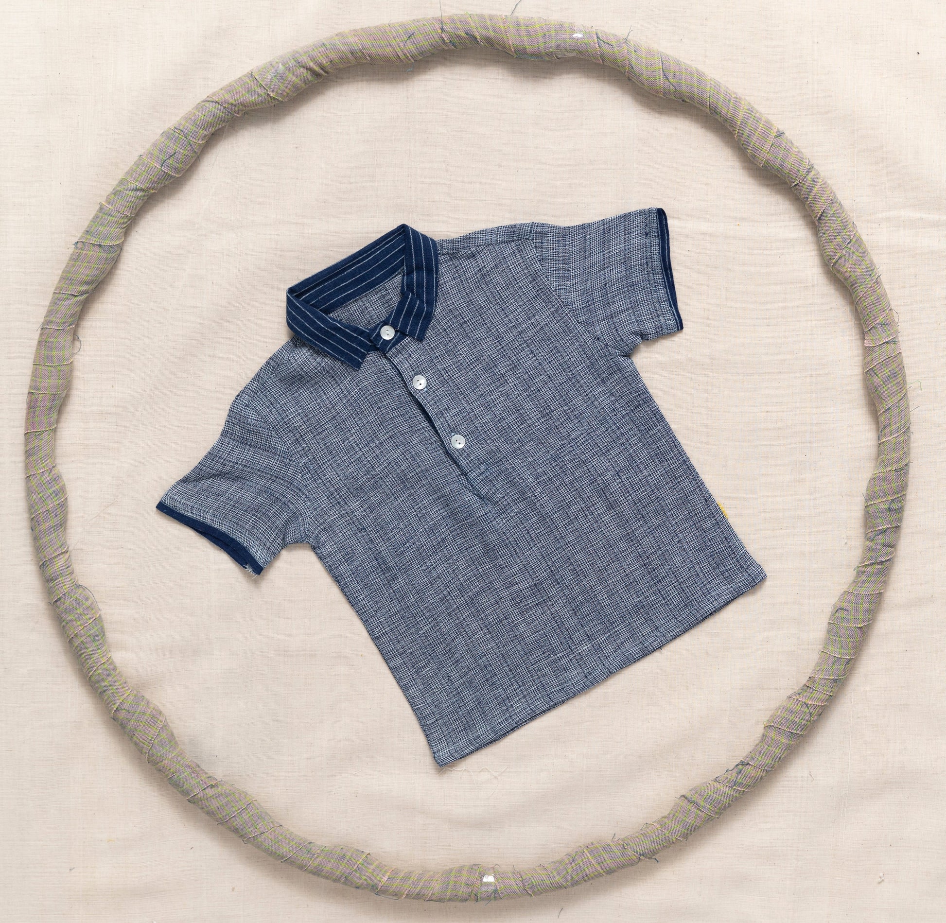 Half Sleeve Shirt With Contrast Collar
