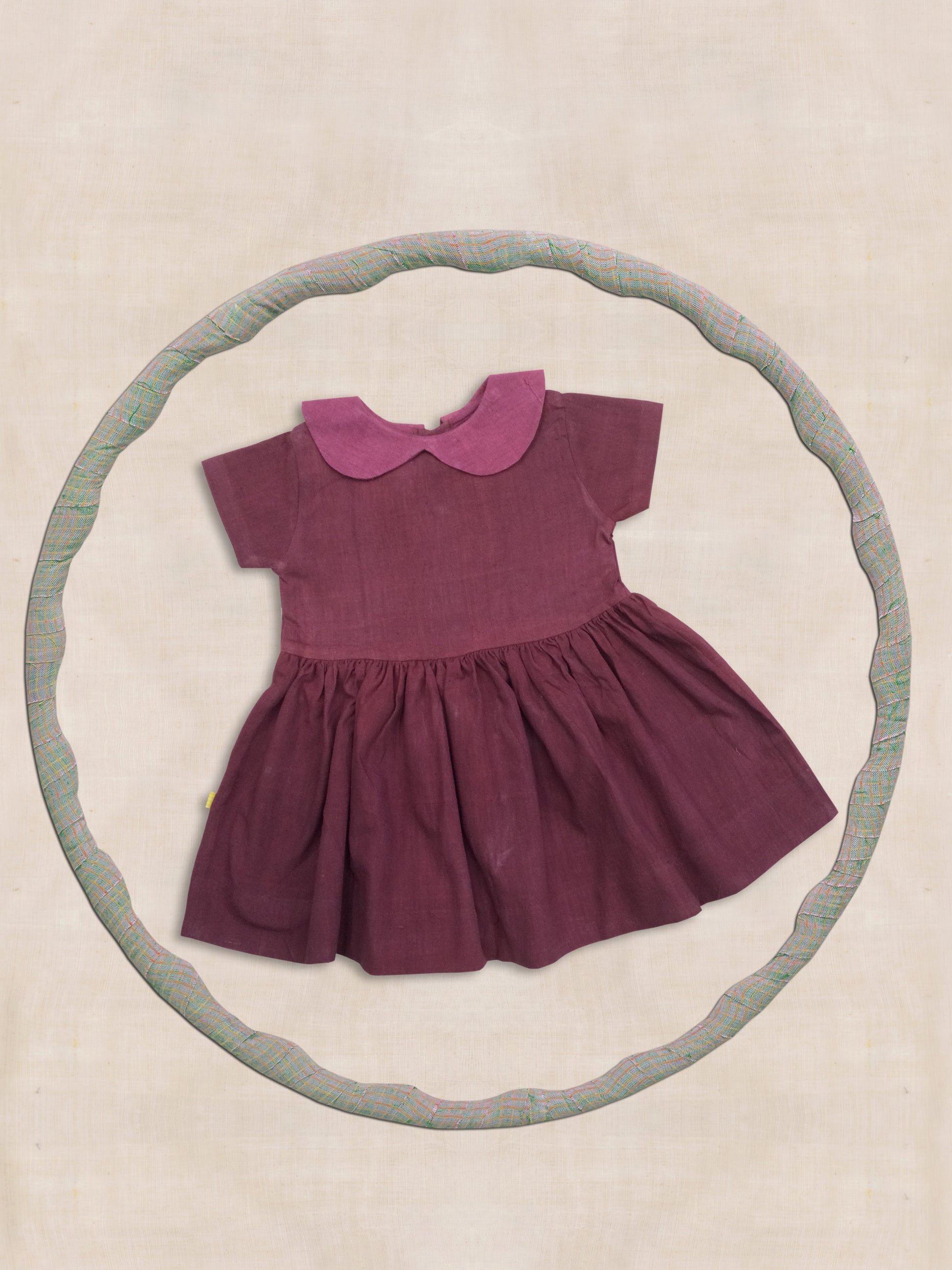 Peter Pan Collar Frock Maroon