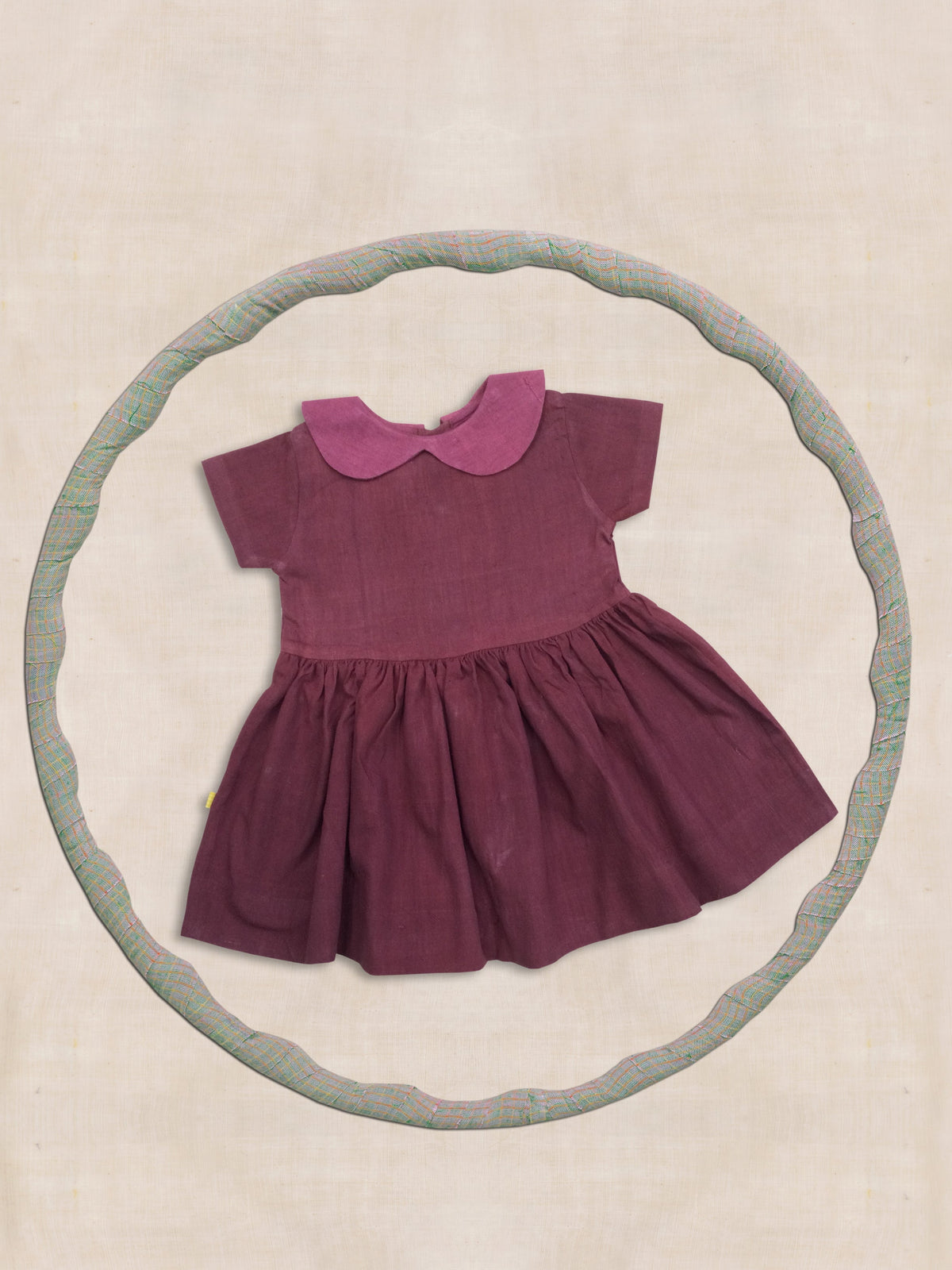Peter Pan Collar Frock Maroon