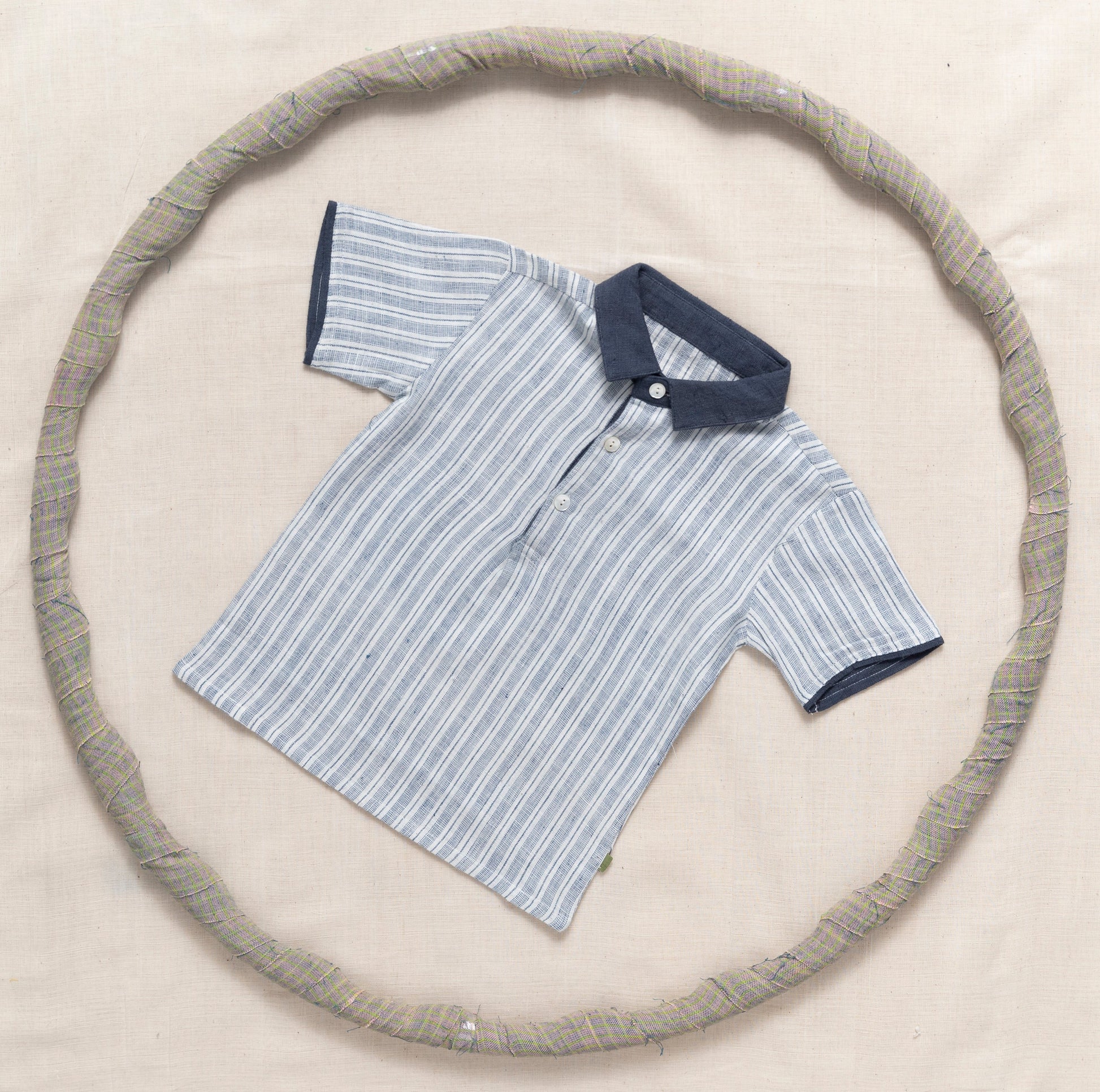 Half Sleeve Shirt With Contrast Collar