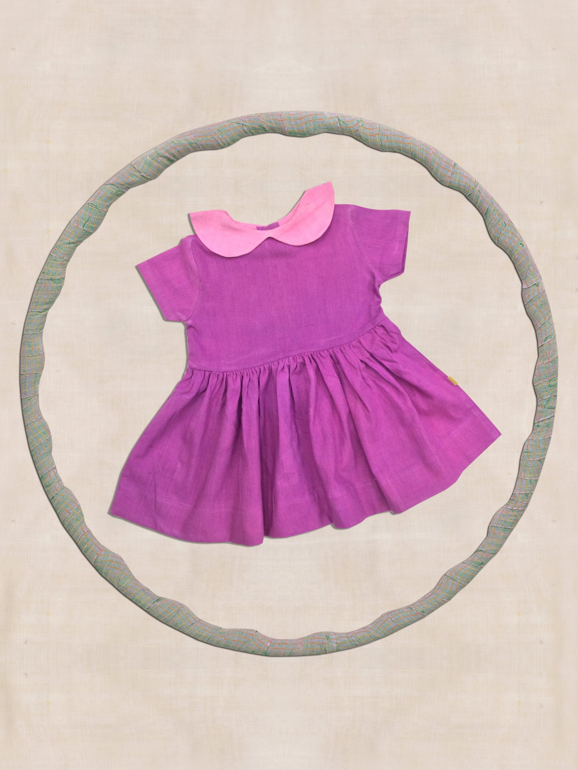 Peter Pan Collar Frock Magenta