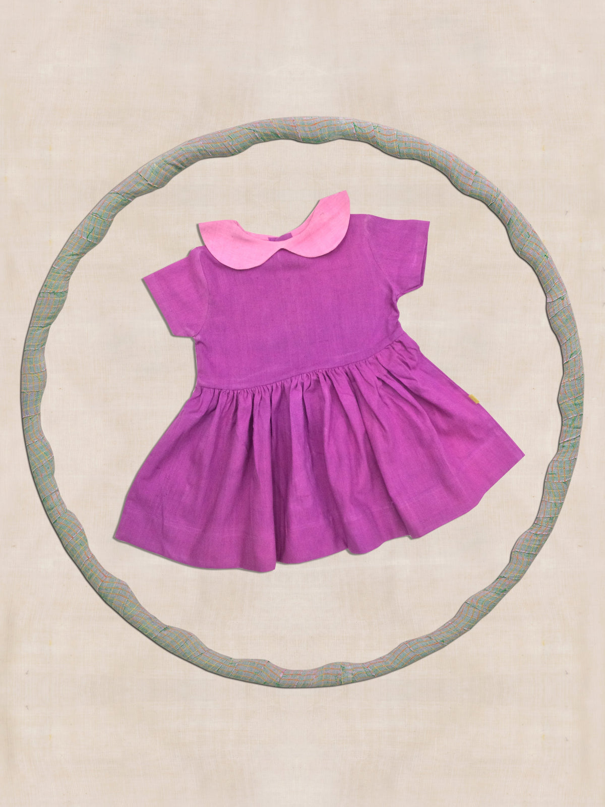 Peter Pan Collar Frock Magenta