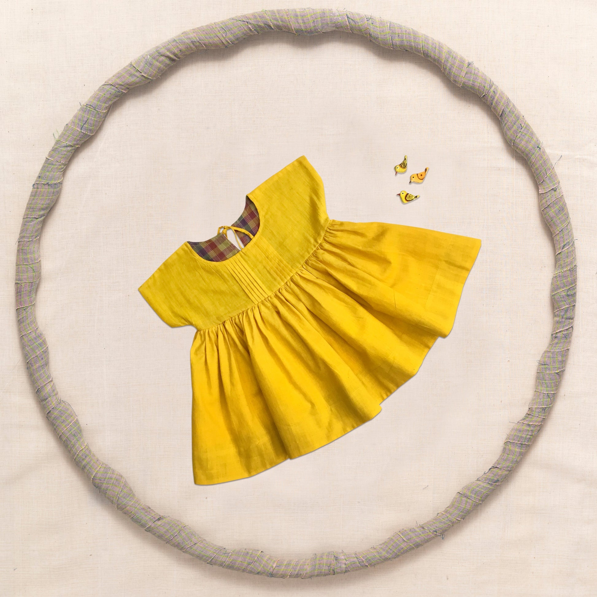 Yellow Pintuck Frock