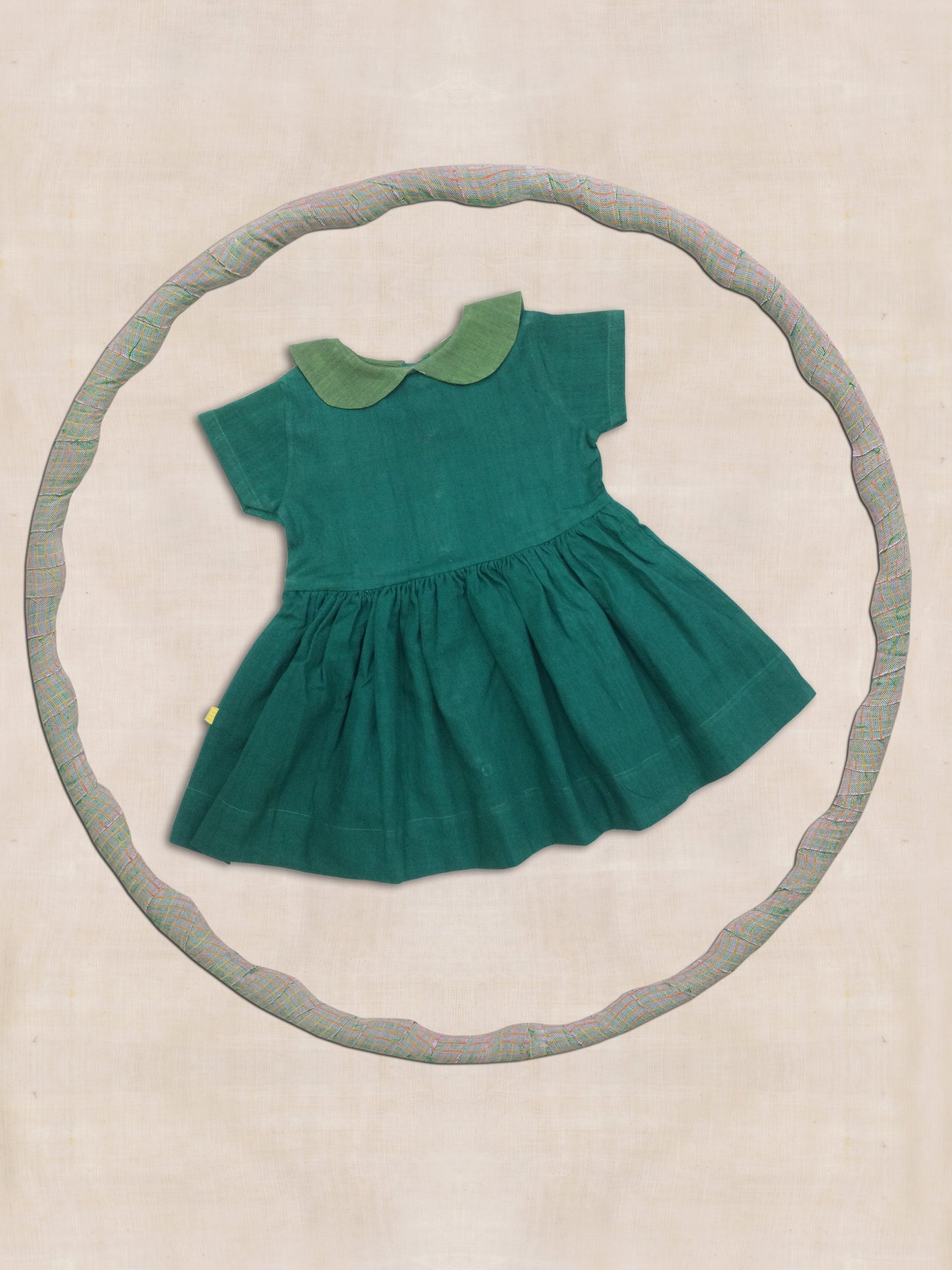 Peter Pan Collar Frock Green