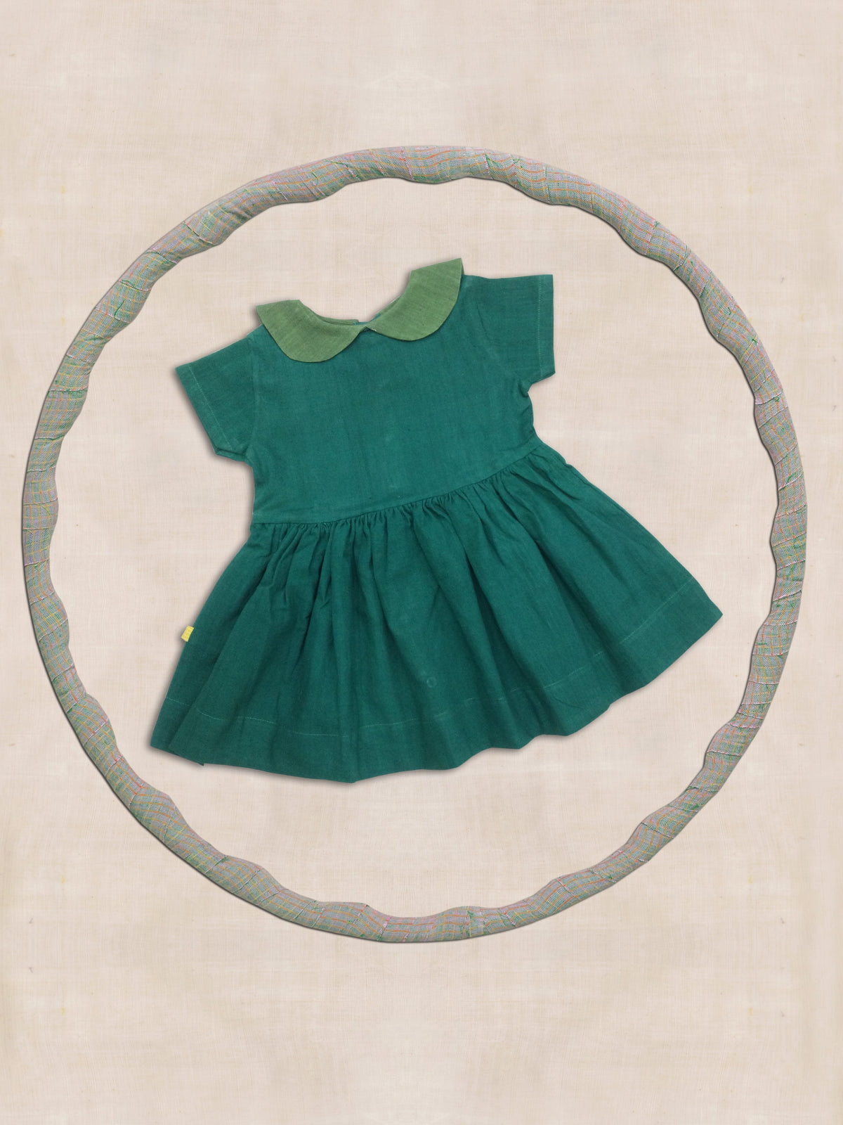 Peter Pan Collar Frock Green
