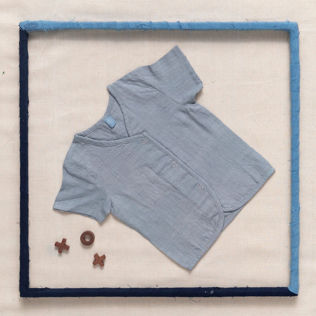 Half Sleeve Top With Press Button