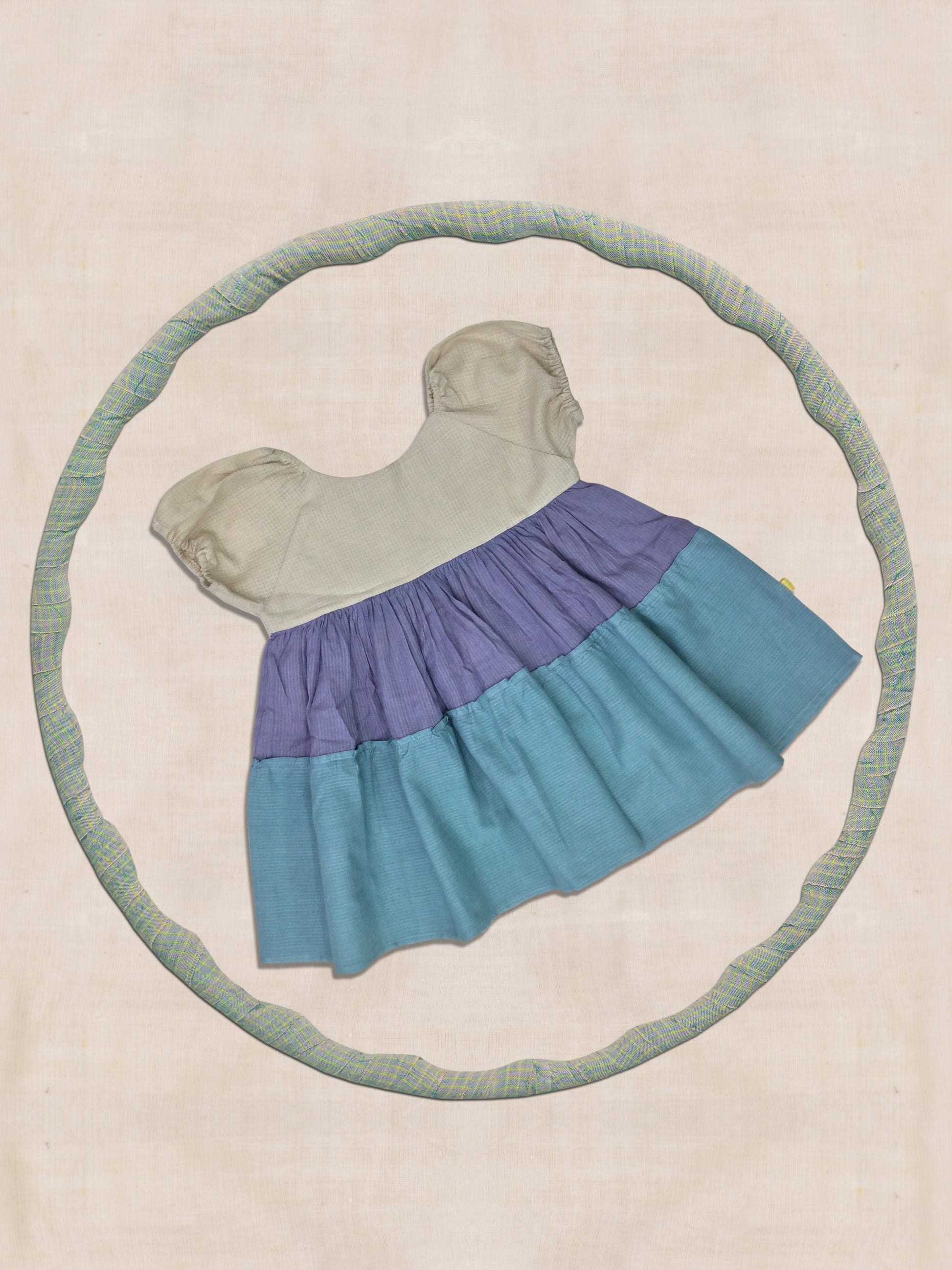 Tiered Frock Purple & Ivory