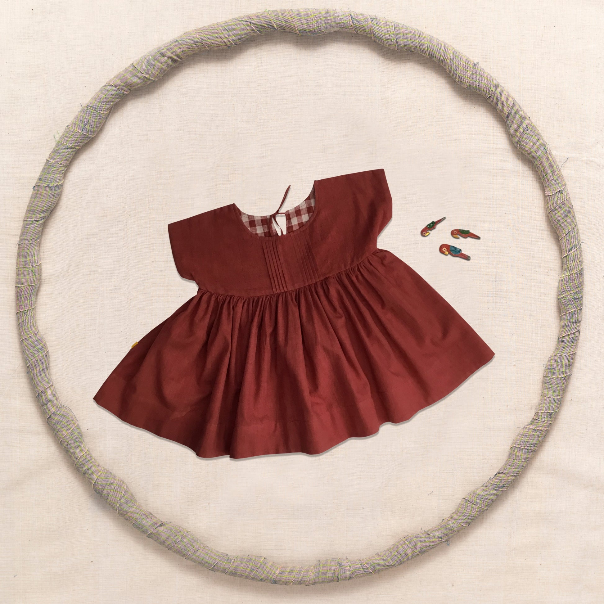 Red Pintuck Frock
