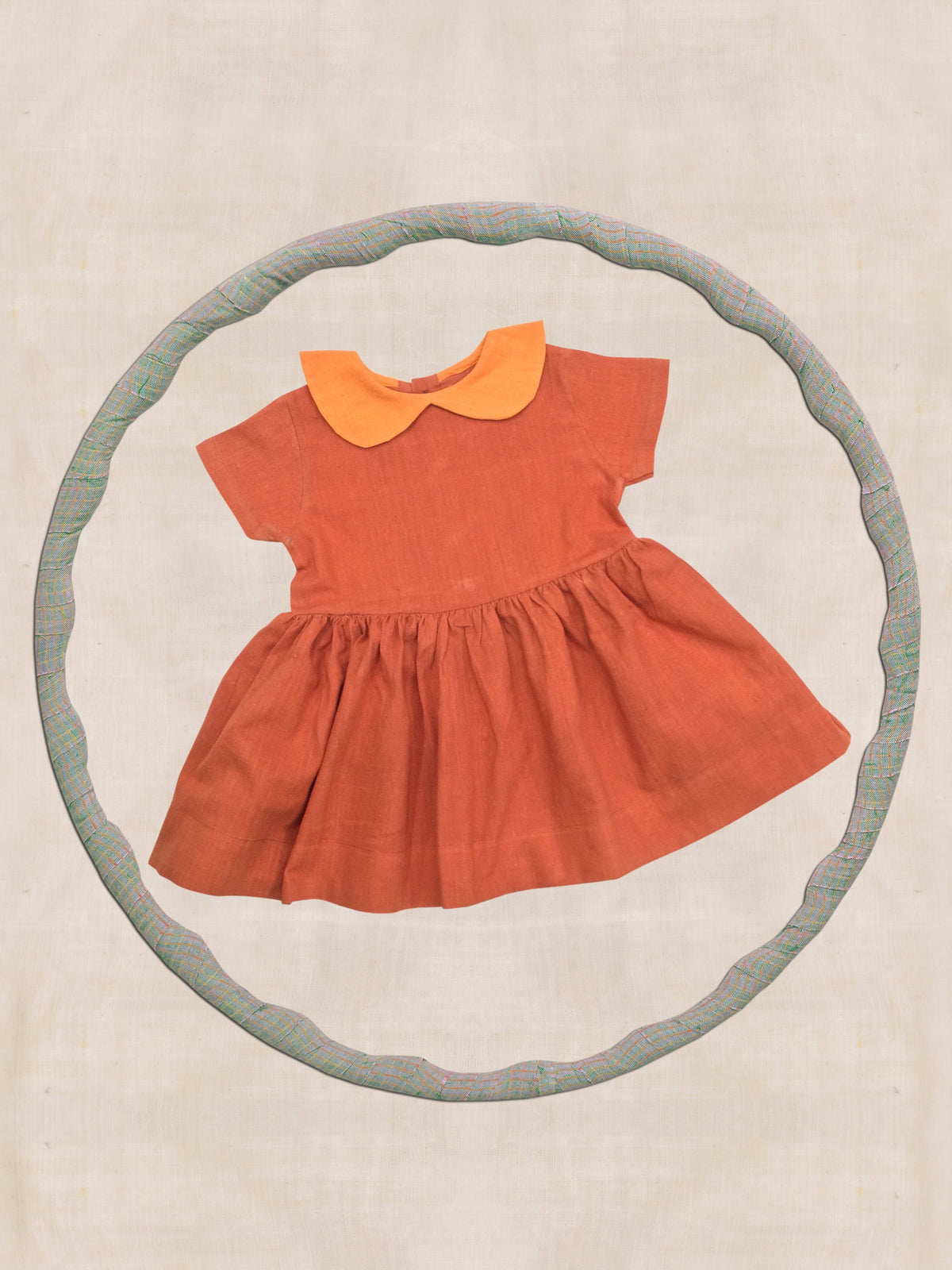 Peter Pan Collar Frock Orange