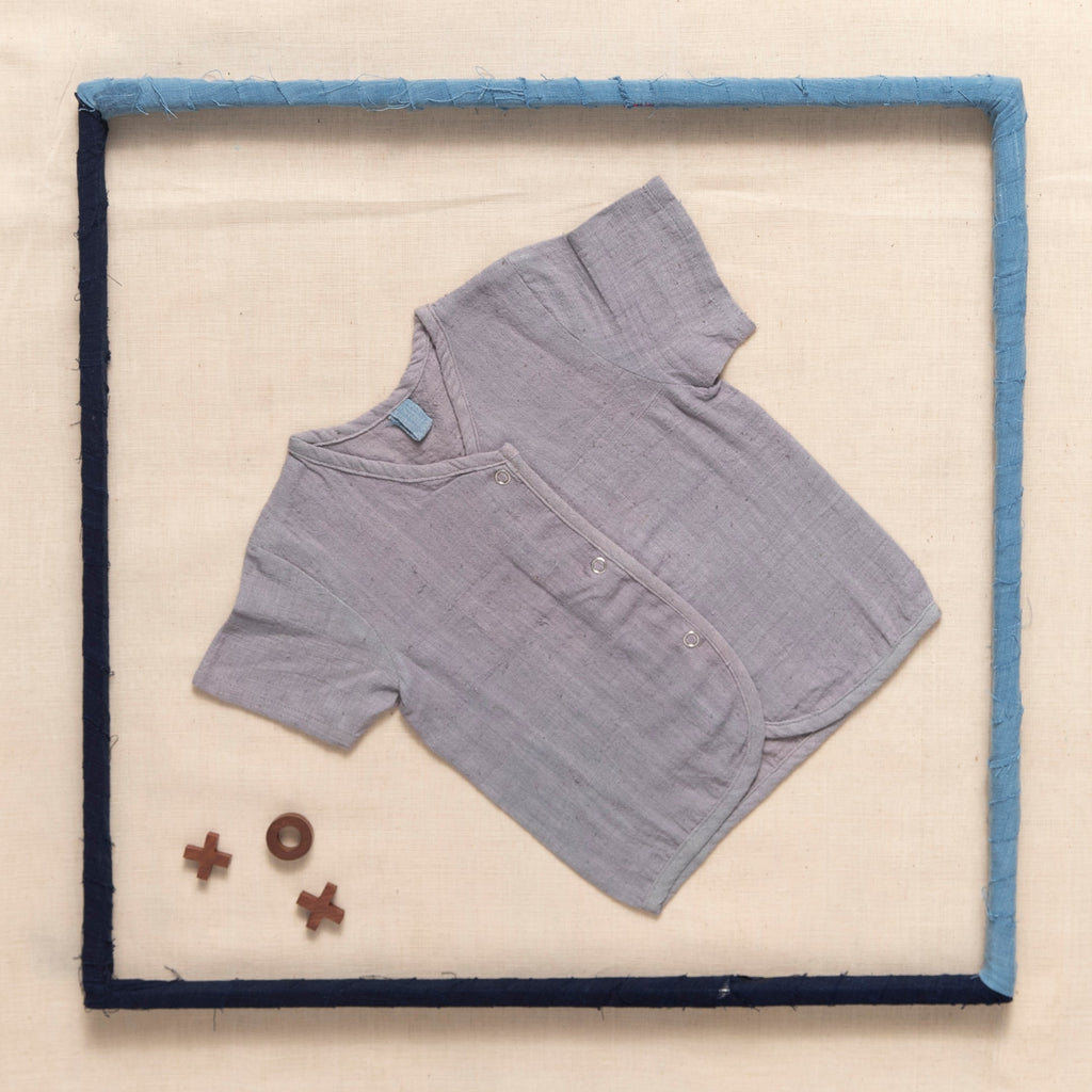 Half Sleeve Top With Press Button