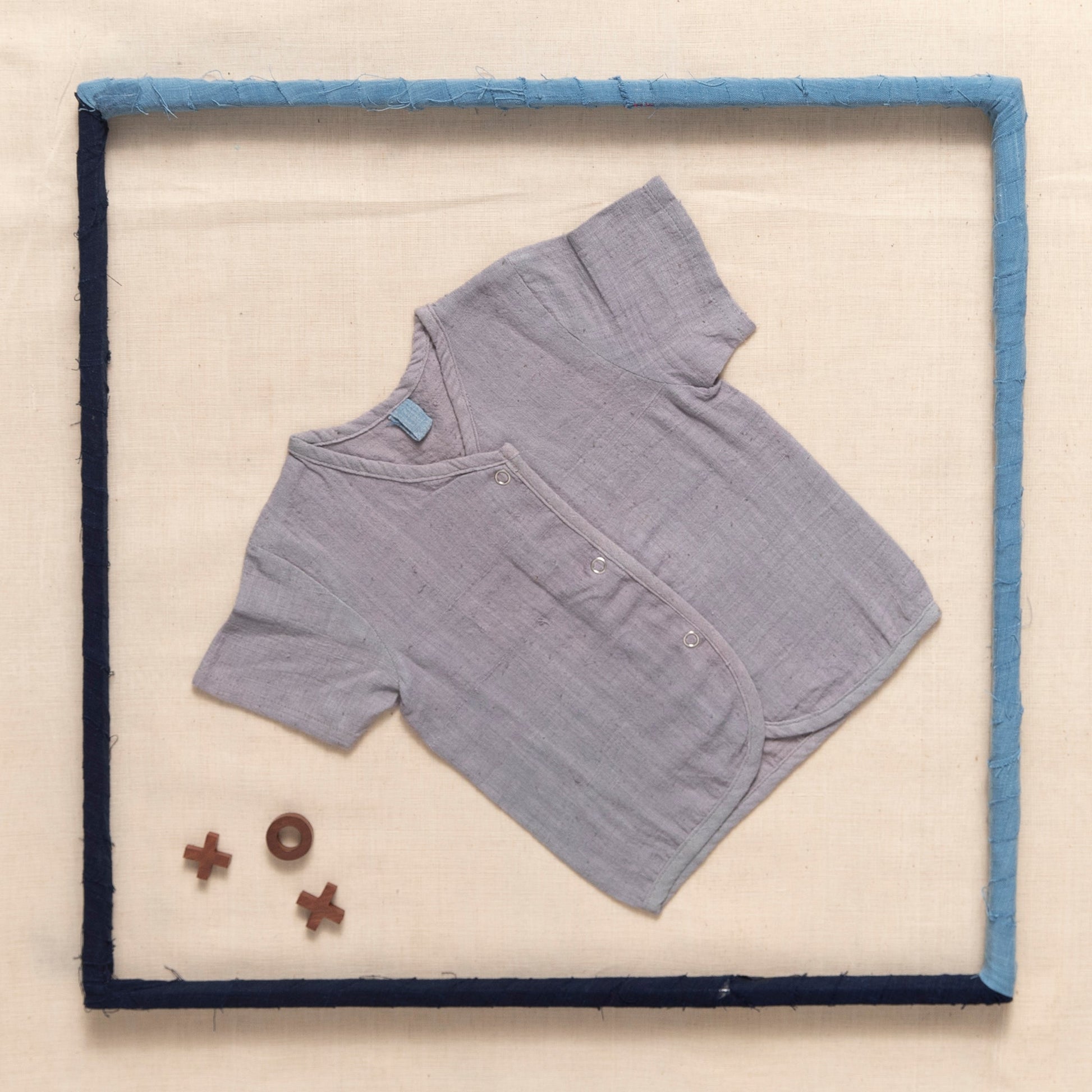 Half Sleeve Top With Press Button