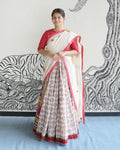 White Handwoven Khadi Ikat Lehenga