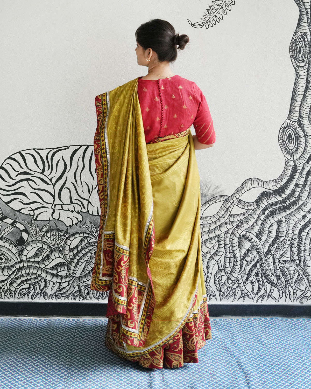 Green Handwoven Khadi Lehenga