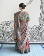 Maroon Handwoven Khadi Lehenga