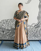 Mustard Handwoven Khadi Lehenga