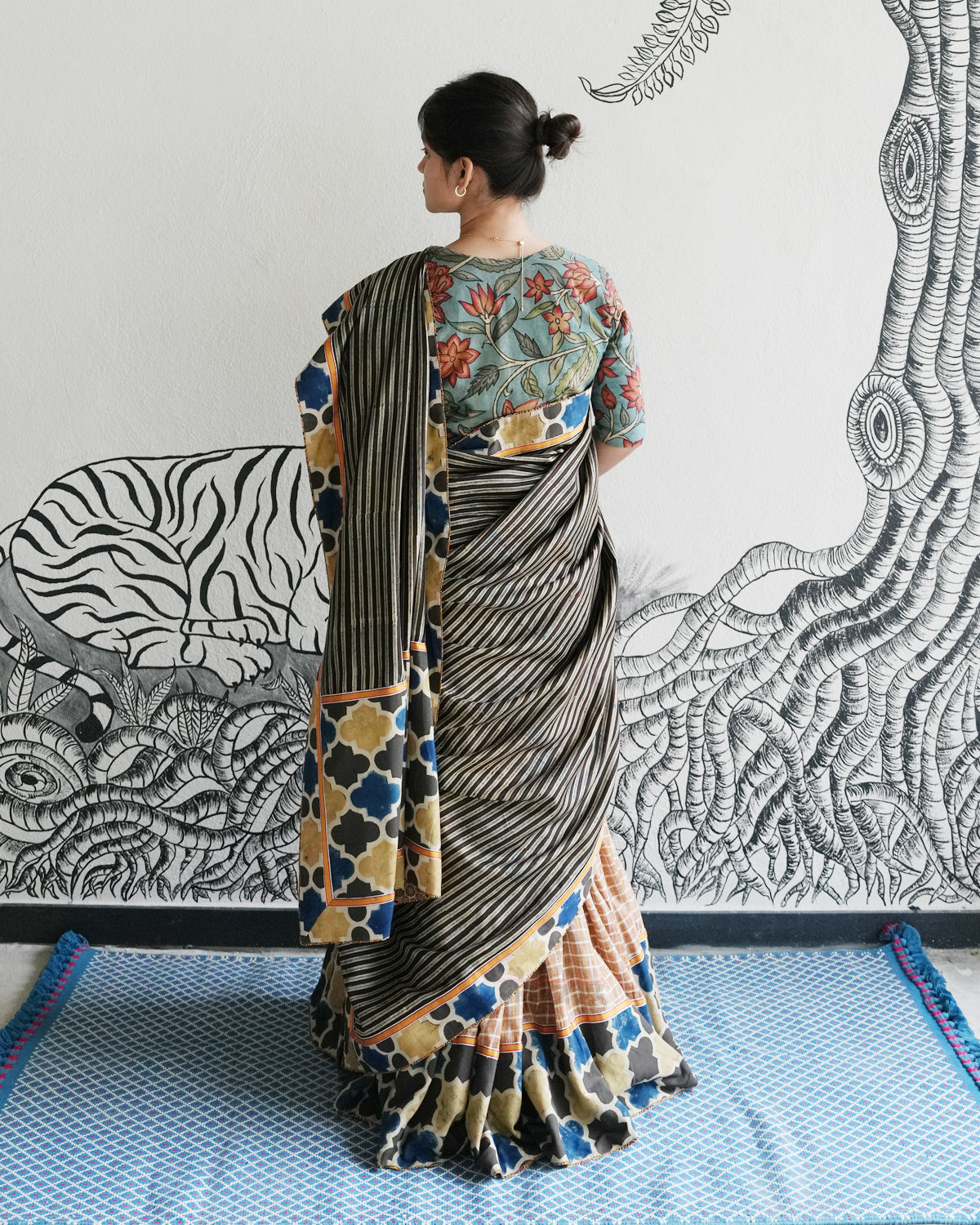 Mustard Handwoven Khadi Lehenga