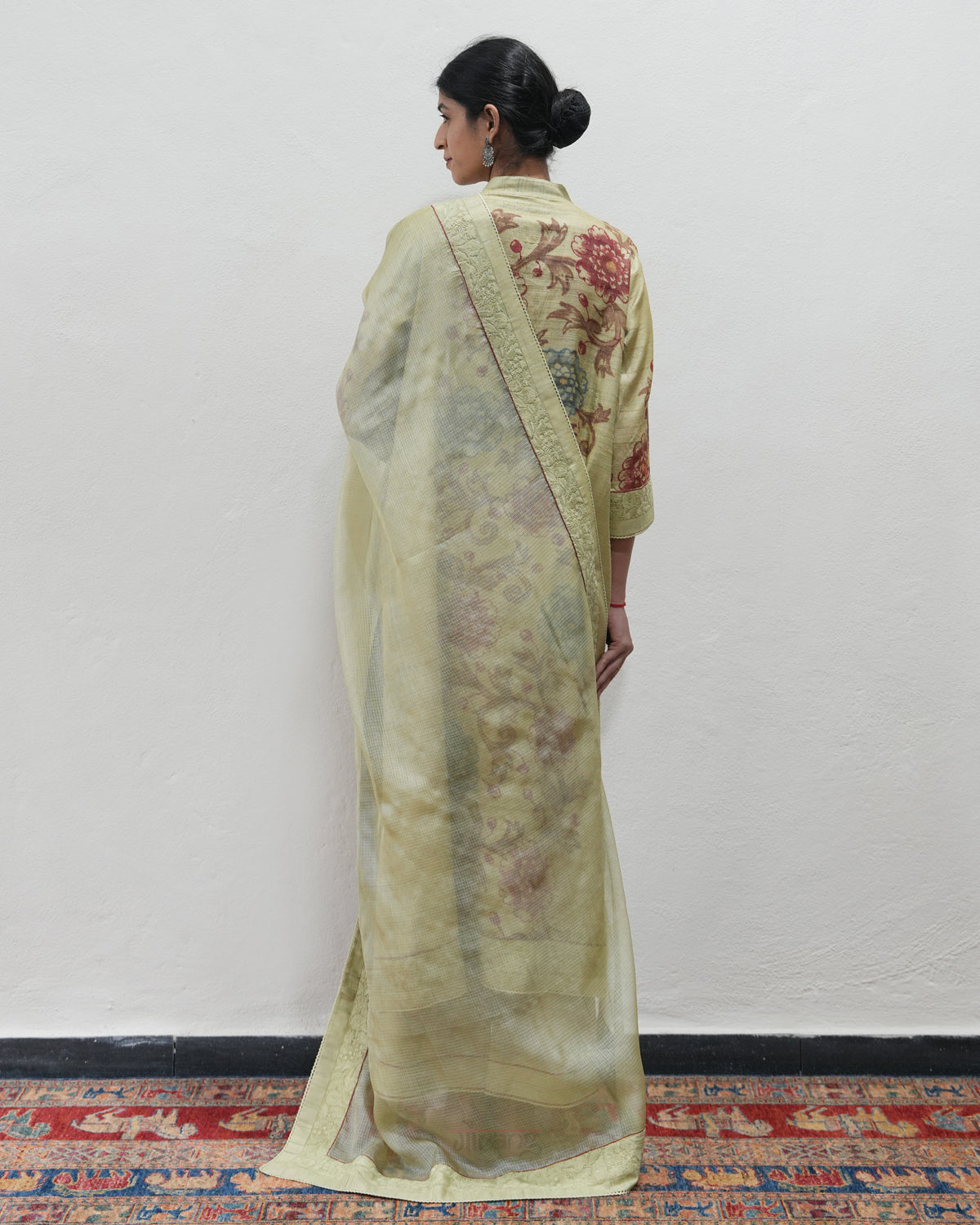 Green Handwoven Tussar Silk Kurta Set