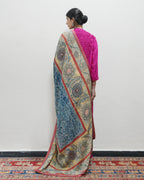 Pink Handwoven Self Weave Silk Kurta Set
