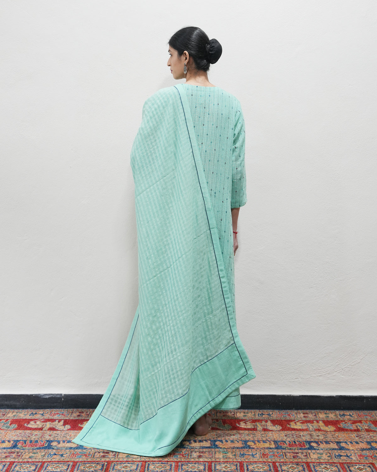 Green Handwoven Khadi Kurta Set