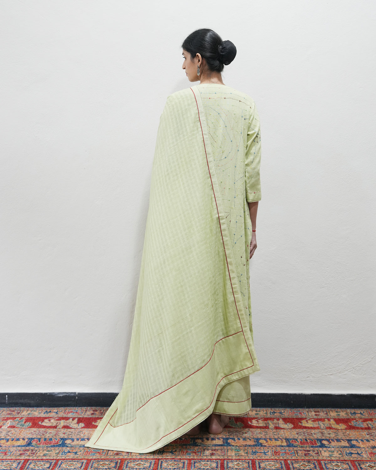 Green Handwoven Khadi Kurta Set