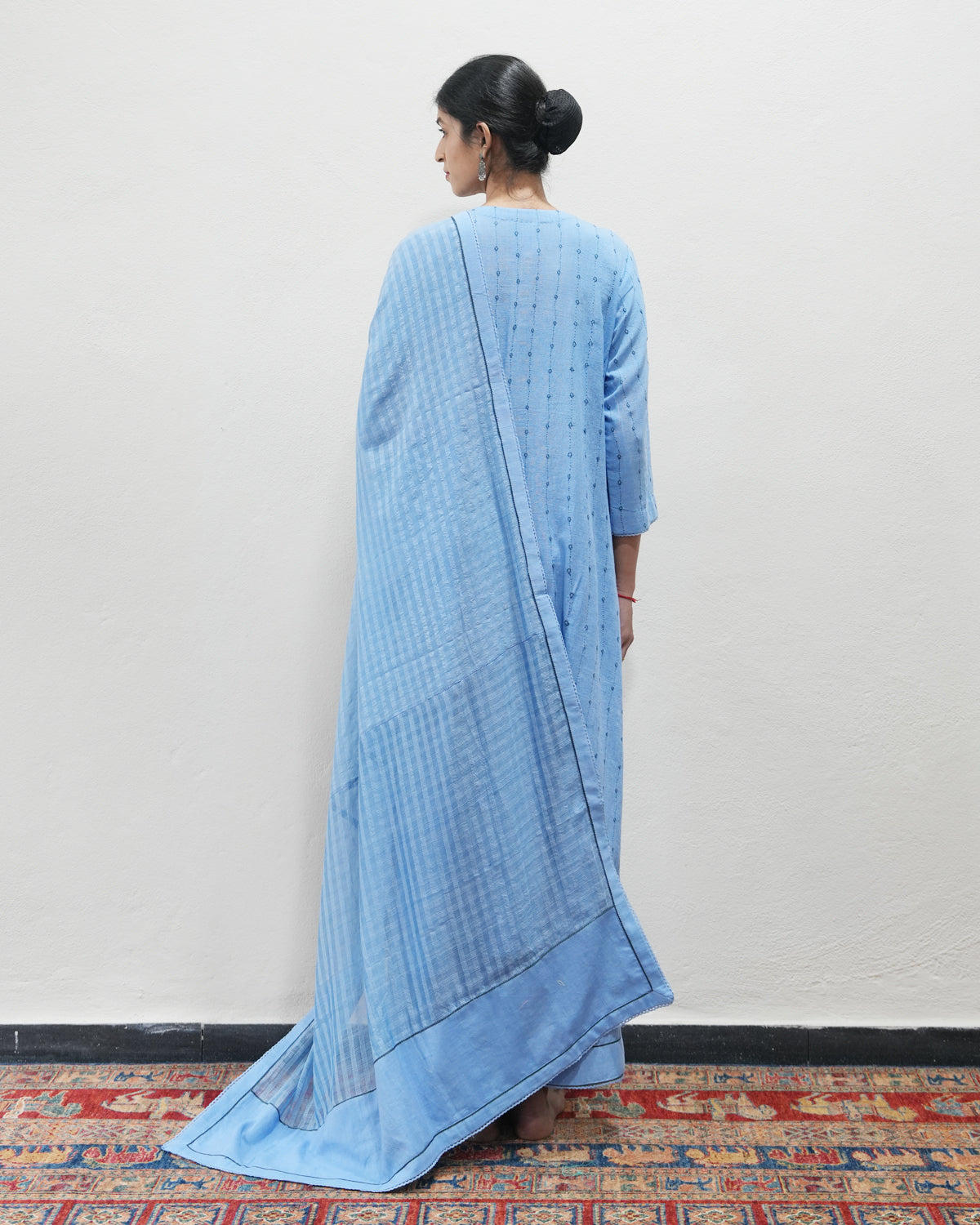 Blue Handwoven Khadi Kurta Set