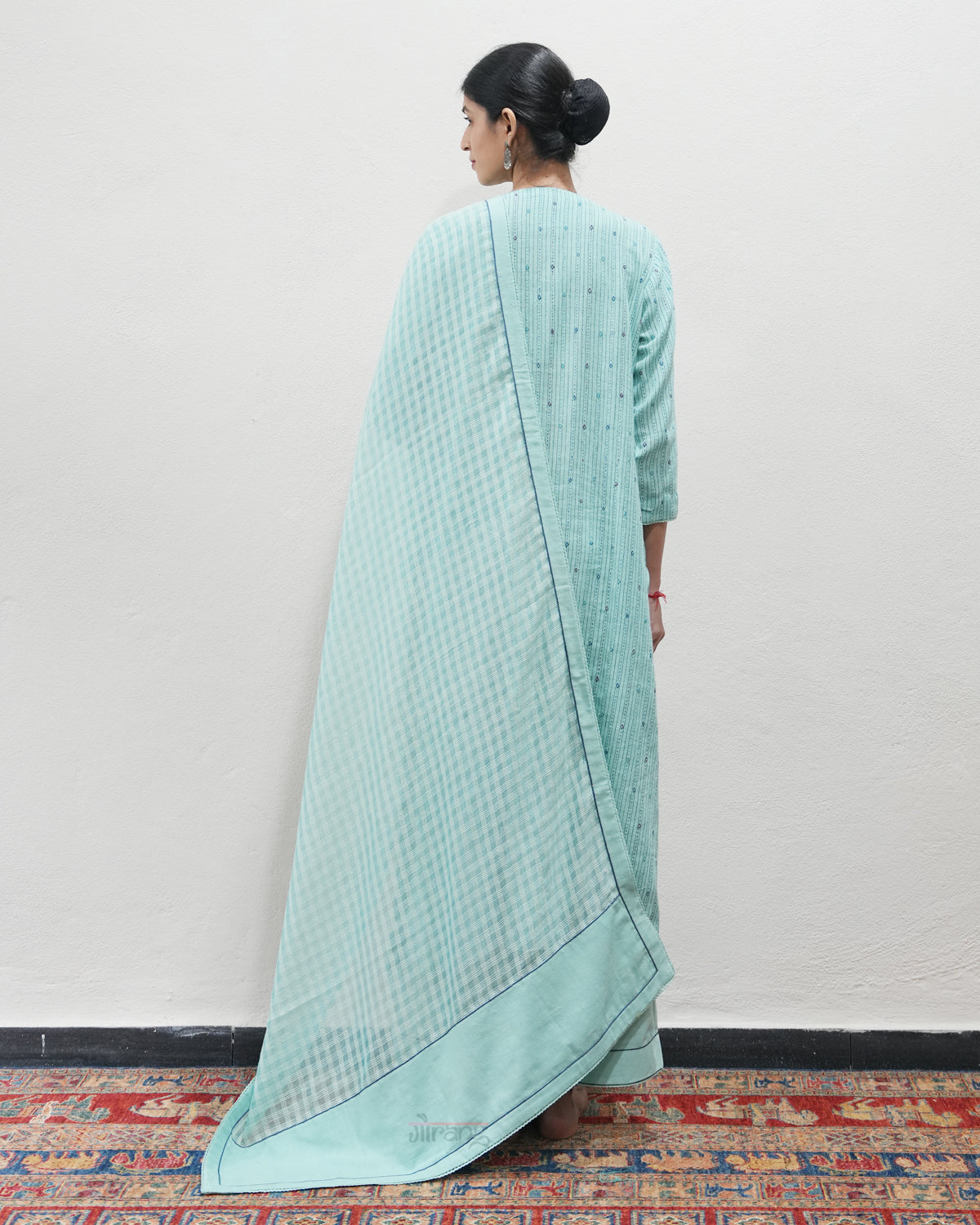 Green Handwoven Khadi Kurta Set