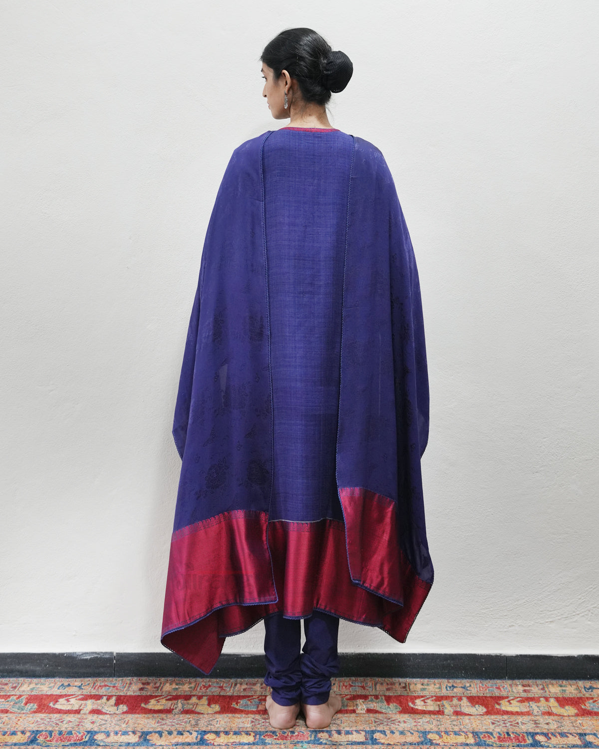 Blue Handwoven Matka Silk Kurta