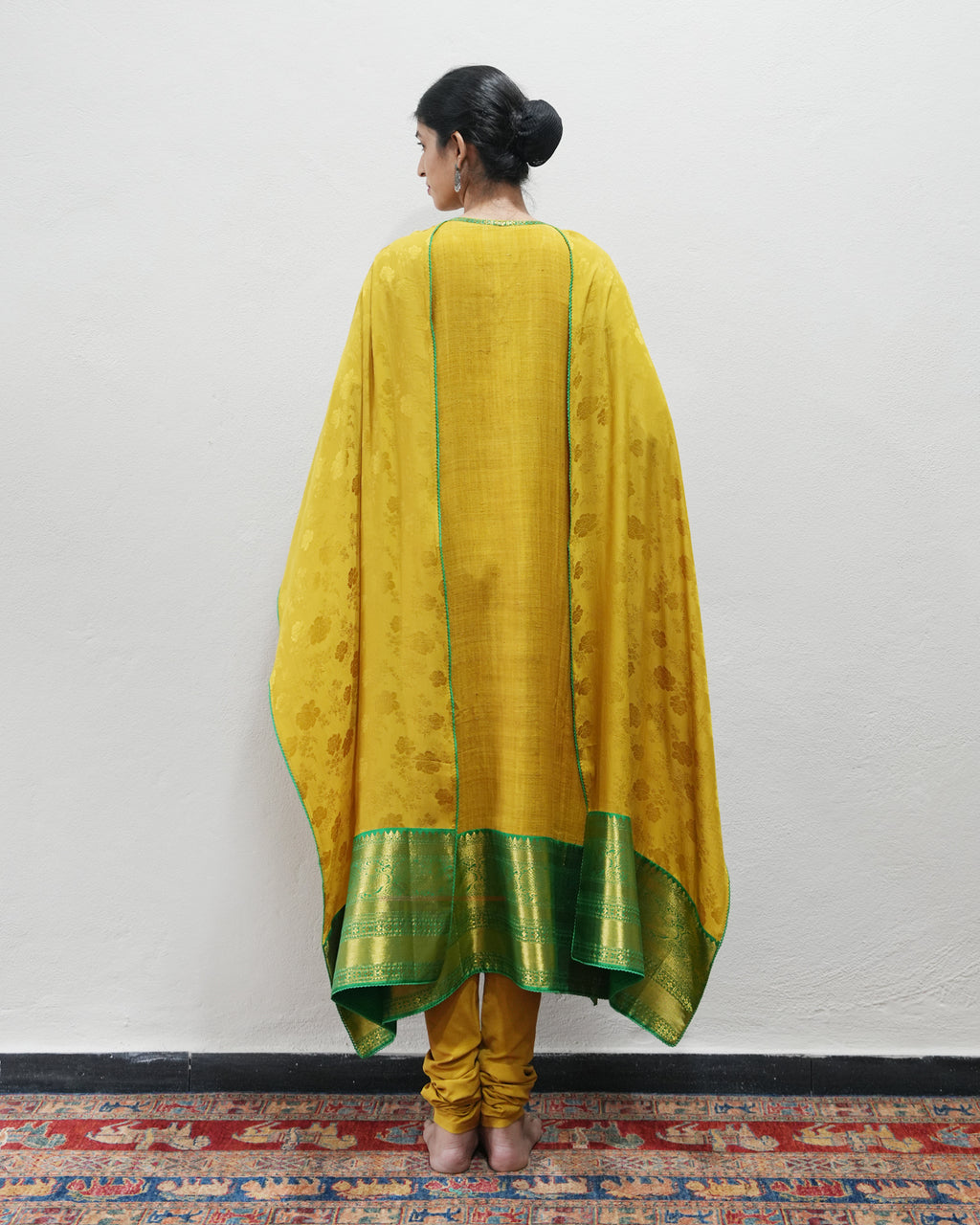 Yellow Handwoven Matka Silk Kurta