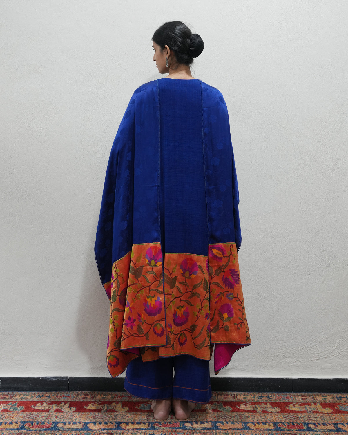 Blue Handwoven Matka Silk Kurta