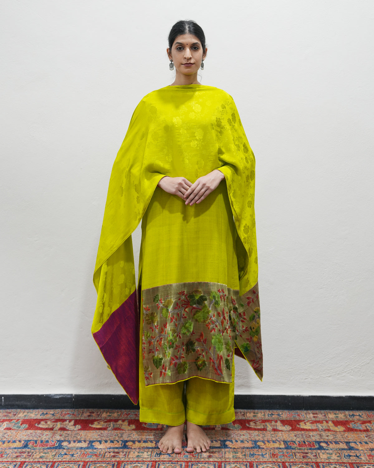 Green Handwoven Matka Silk Kurta