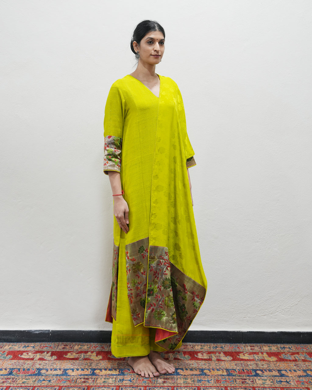 Green Handwoven Matka Silk Kurta